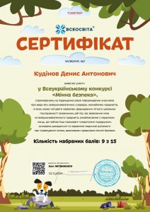 Кудінов. Мінна безпека.